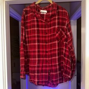 Lucky brand Red Plaid Button-Up Shirt